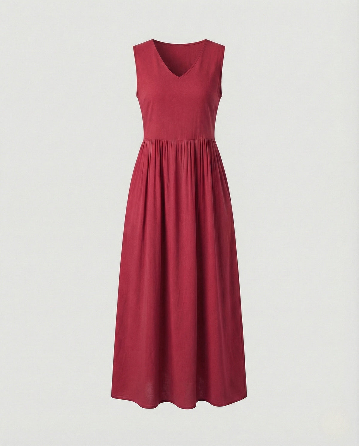 Women's Ankle-Length Casual Dress with Pockets