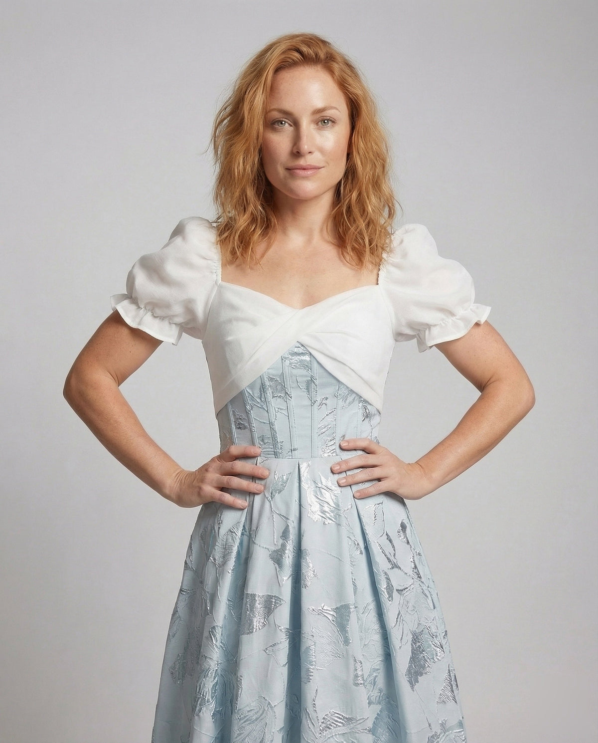 Women's Ball Gown with Jacquard Skirt - Upper Body View