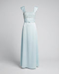 Women's Long Evening Dress with Embroidered Bustier in Empire Cut