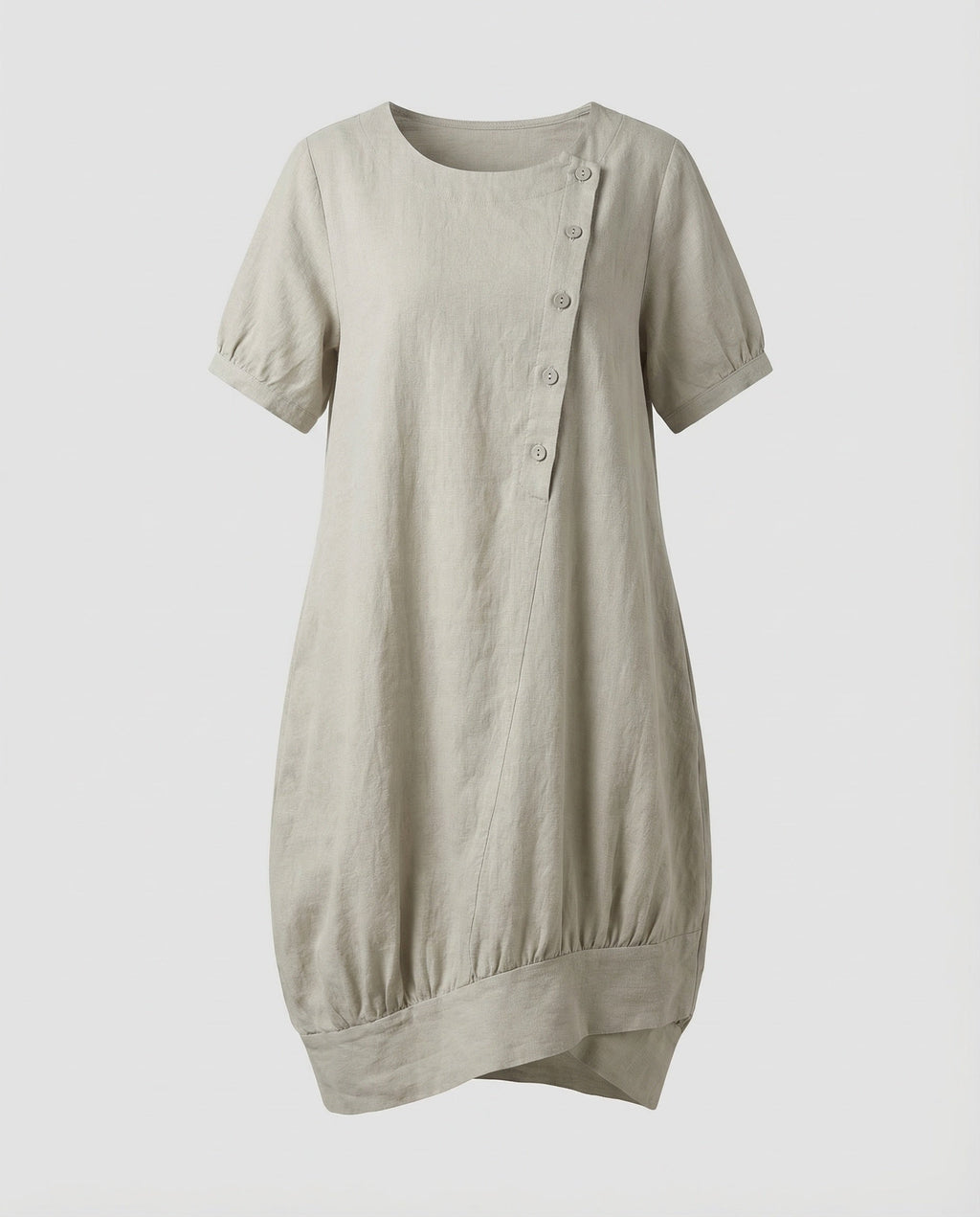 Women's Linen Short Dress in A-Line with Pockets