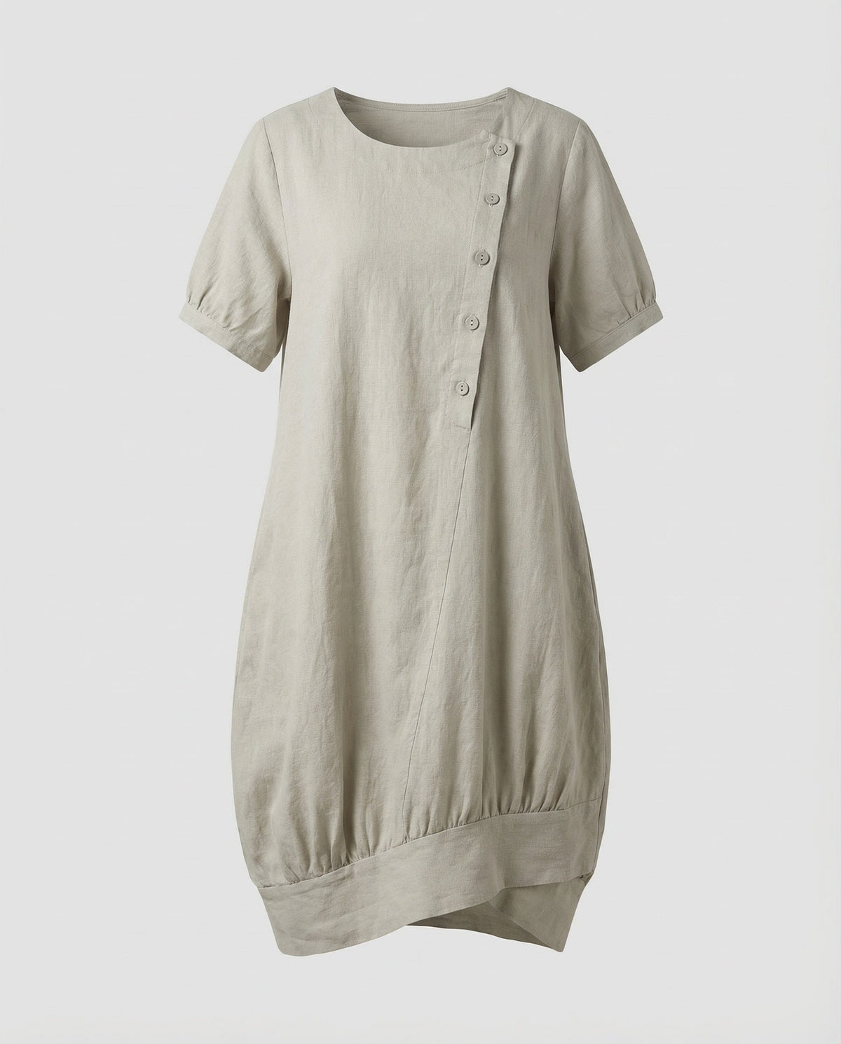 Women's Linen Short Dress in A-Line with Pockets