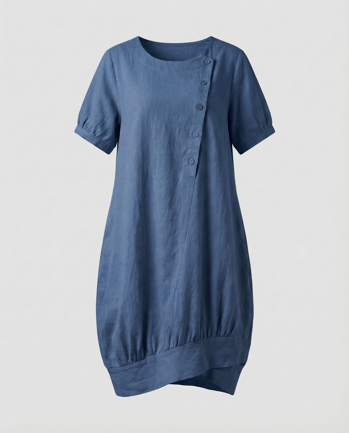 Women's Linen Short Dress in A-Line with Pockets