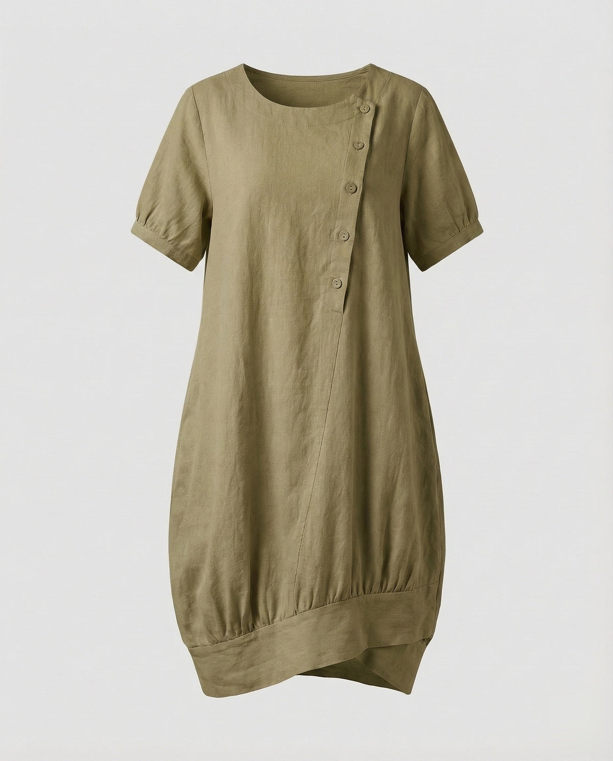 Women's Linen Short Dress in A-Line with Pockets