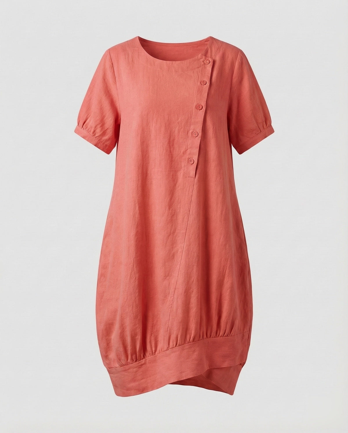 Women's Linen Short Dress in A-Line with Pockets