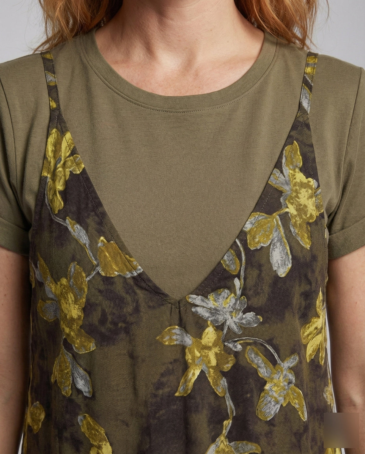 Women's Overalls Maxi Dress in Denim Look - Close-Up Detail