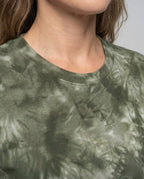 Women's Maxi Jersey Dress with Batik Effect - Close-Up Detail