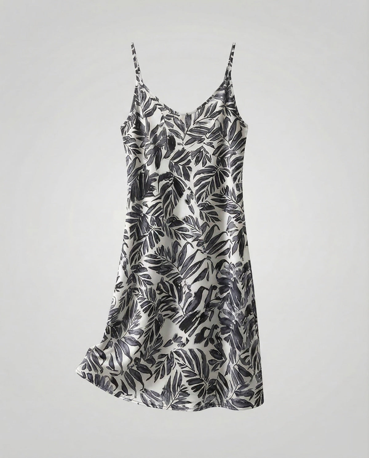 Women's Satin Slip Dress with Floral Pattern