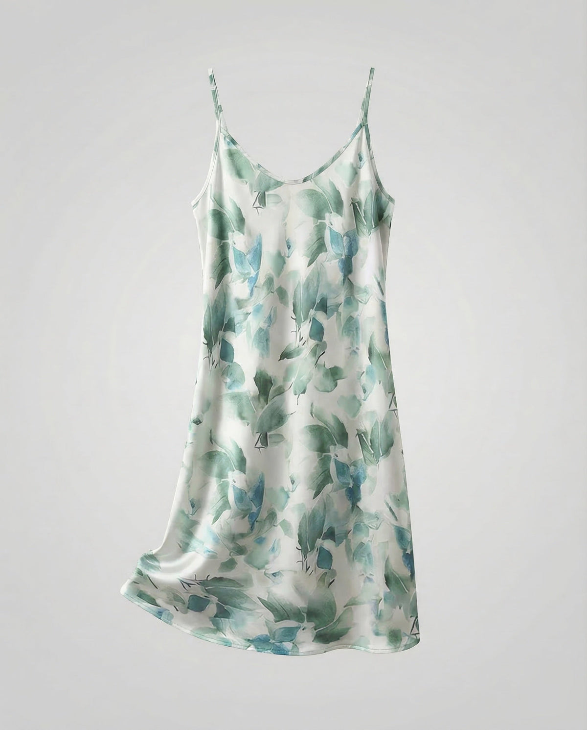 Women's Satin Slip Dress with Floral Pattern