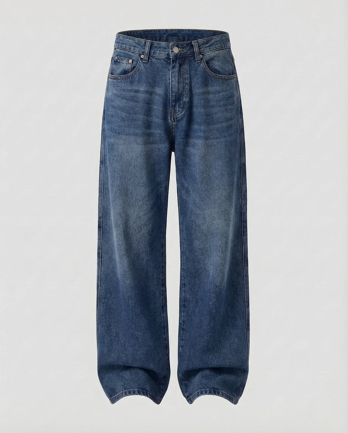 Unisex Baggy Denim Pants Locker Center Seam