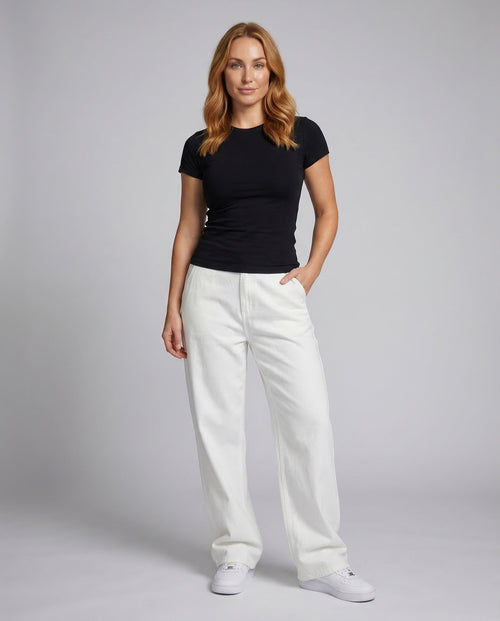 Unisex Denim Balloon Pants - Front View
