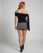 Women's Off Shoulder Top Draped - Back View