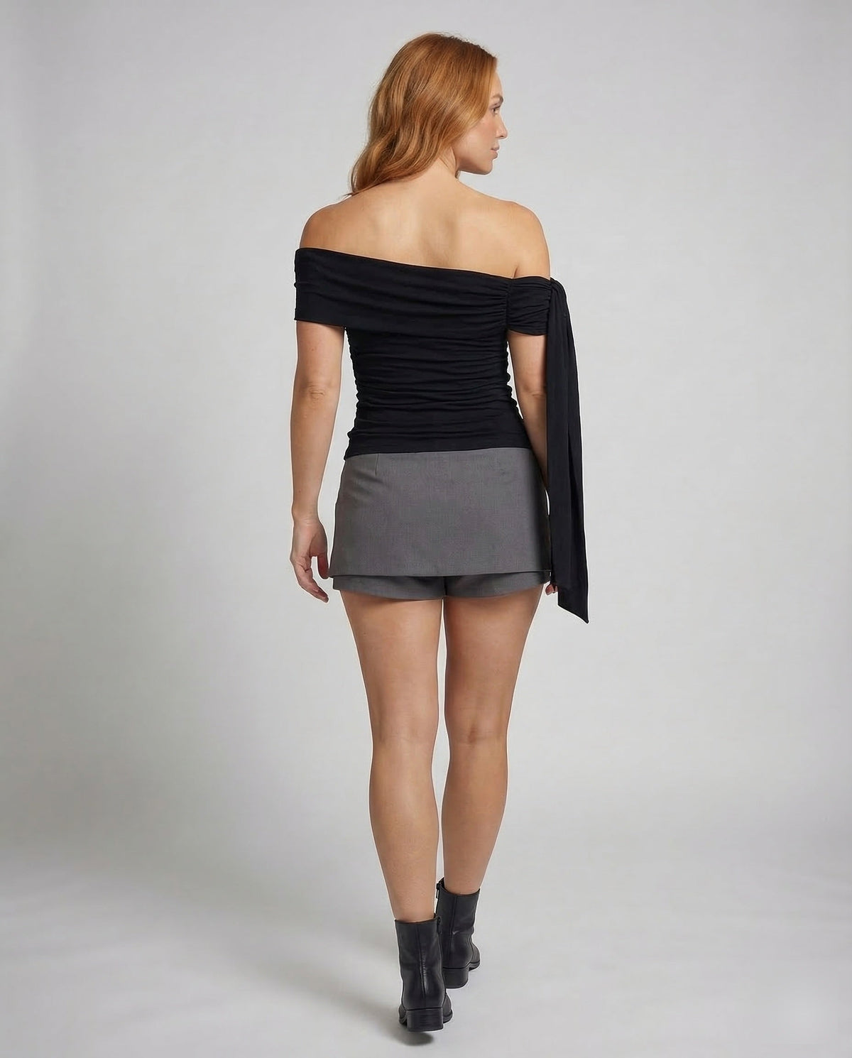 Women's Off Shoulder Top Draped - Back View