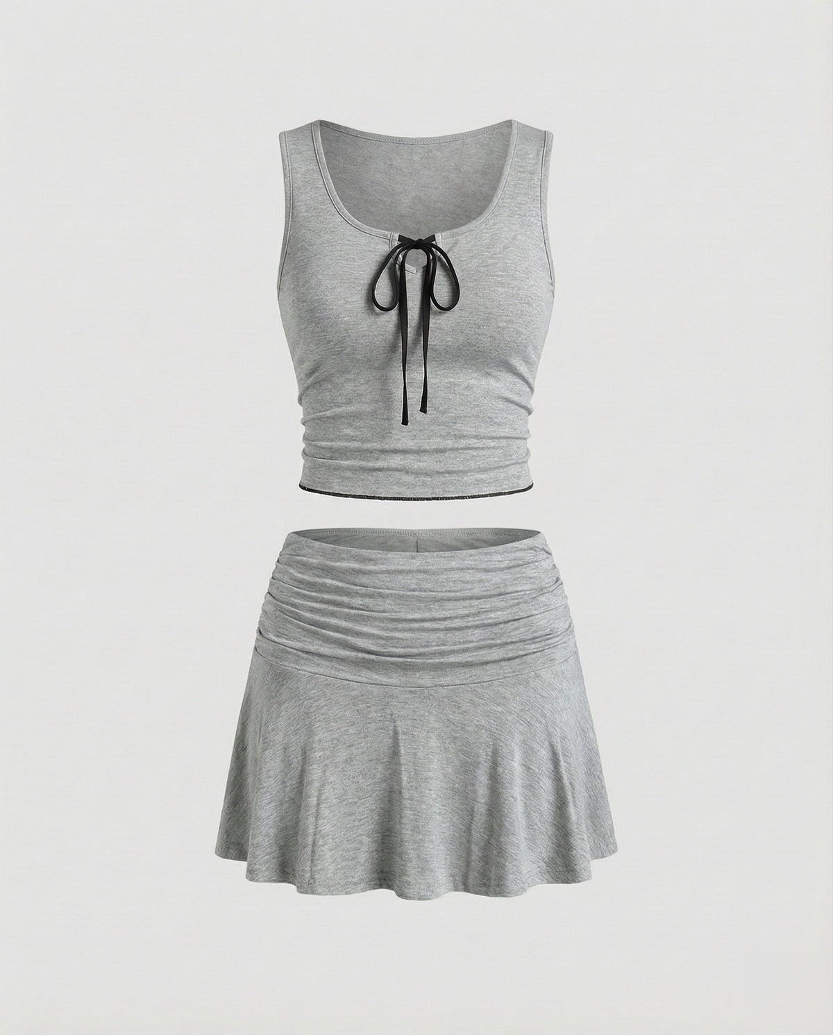 Women's Gathered Skort with Flared Skirt
