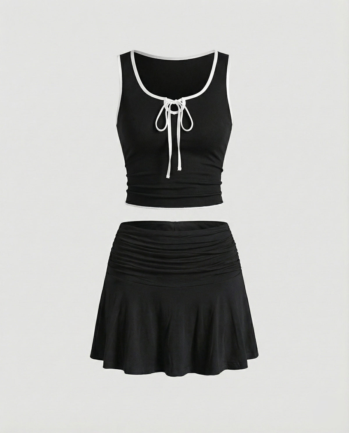 Women's Gathered Skort with Flared Skirt