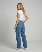 Women's Extra Wide Utility Denim Pants - Back View