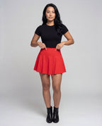 Women's High-Waisted Swim Skirt with Side Pocket - Front View