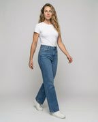 Women's Denim Pants with Balloon-Shaped Leg - Front View