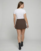 Women's Functional Curved Hem Wrap Mini Skirt - Back View