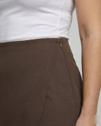 Women's Functional Curved Hem Wrap Mini Skirt - Close-Up Detail