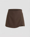 Women's Functional Curved Hem Wrap Mini Skirt