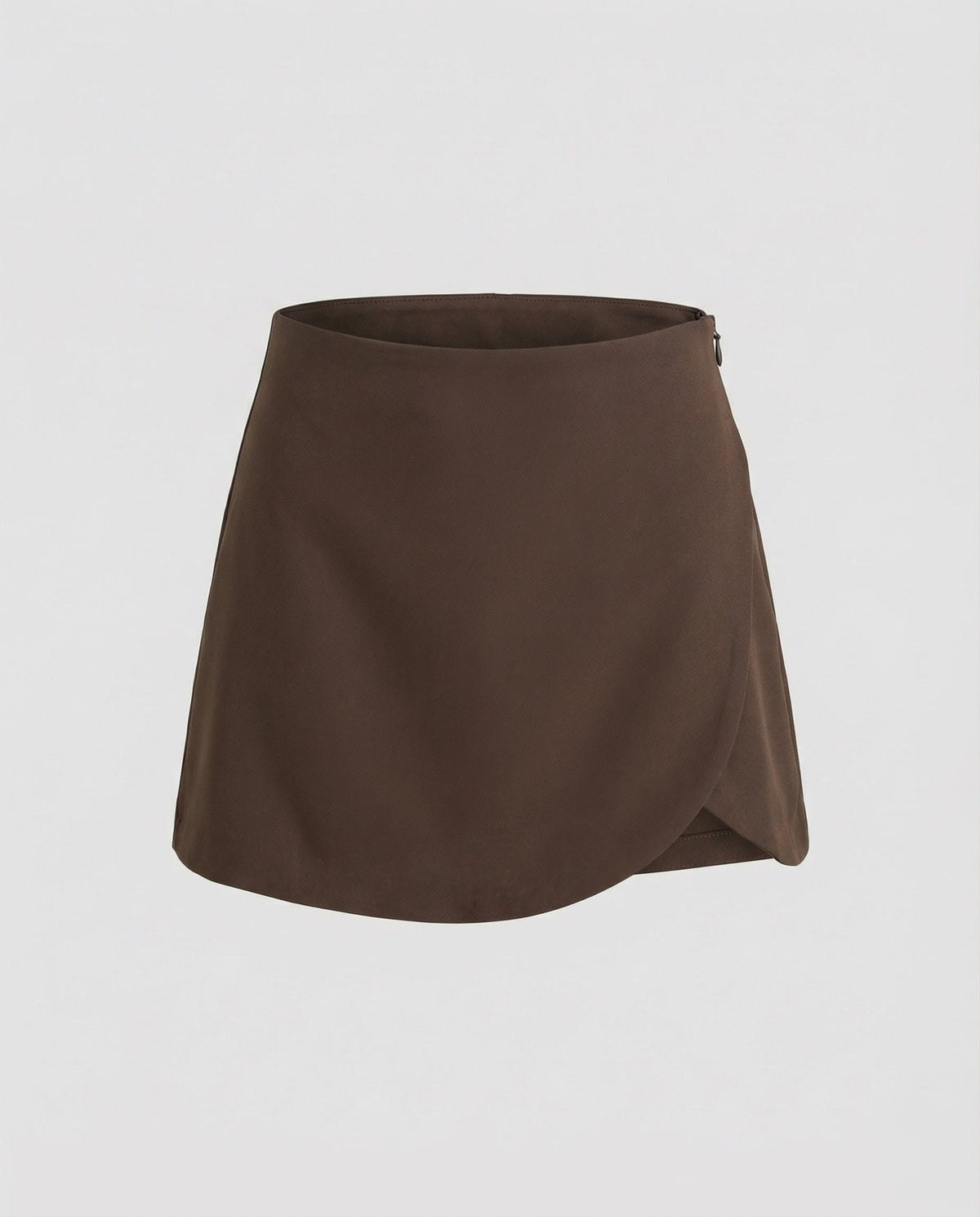 Women's Functional Curved Hem Wrap Mini Skirt