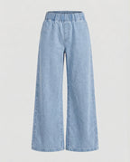 Women's Wide Denim Trousers in Palazzo Style