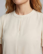 Women's Layered Ruffle Cropped Blouse Top - Close-Up Detail