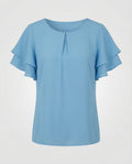 Women's Layered Ruffle Cropped Blouse Top