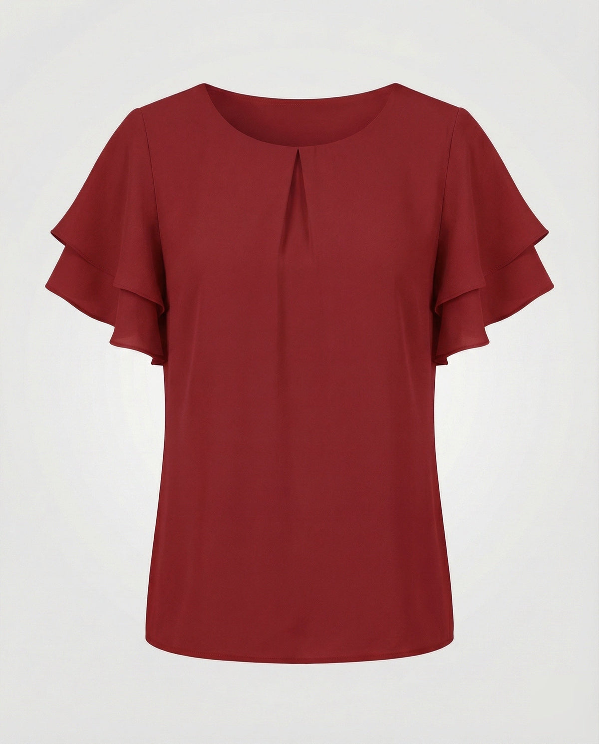 Women's Layered Ruffle Cropped Blouse Top