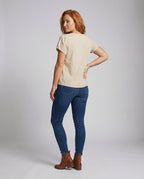 Women's Wing Sleeve Mandarin Collar Blouse Top - Back View