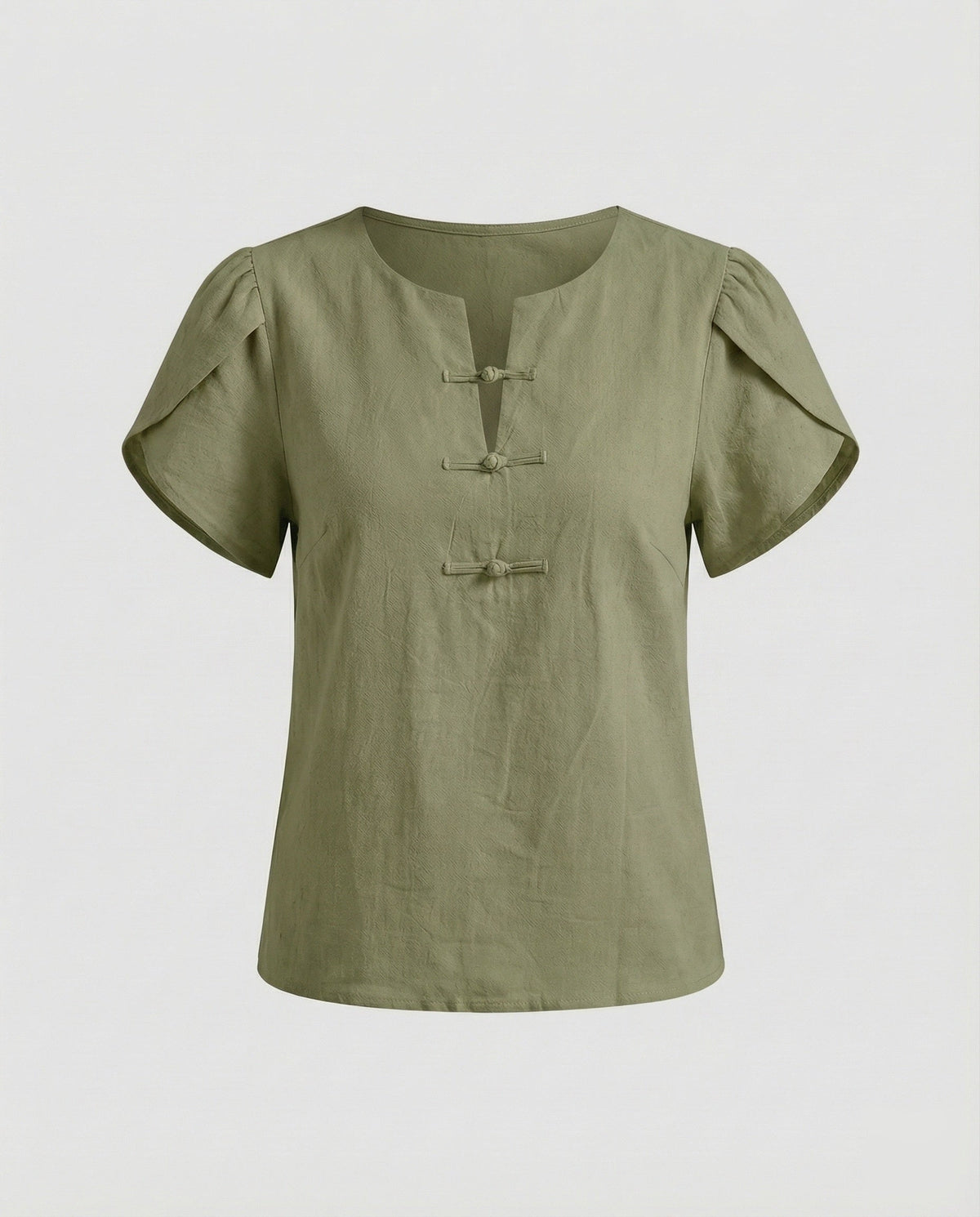 Women's Wing Sleeve Mandarin Collar Blouse Top