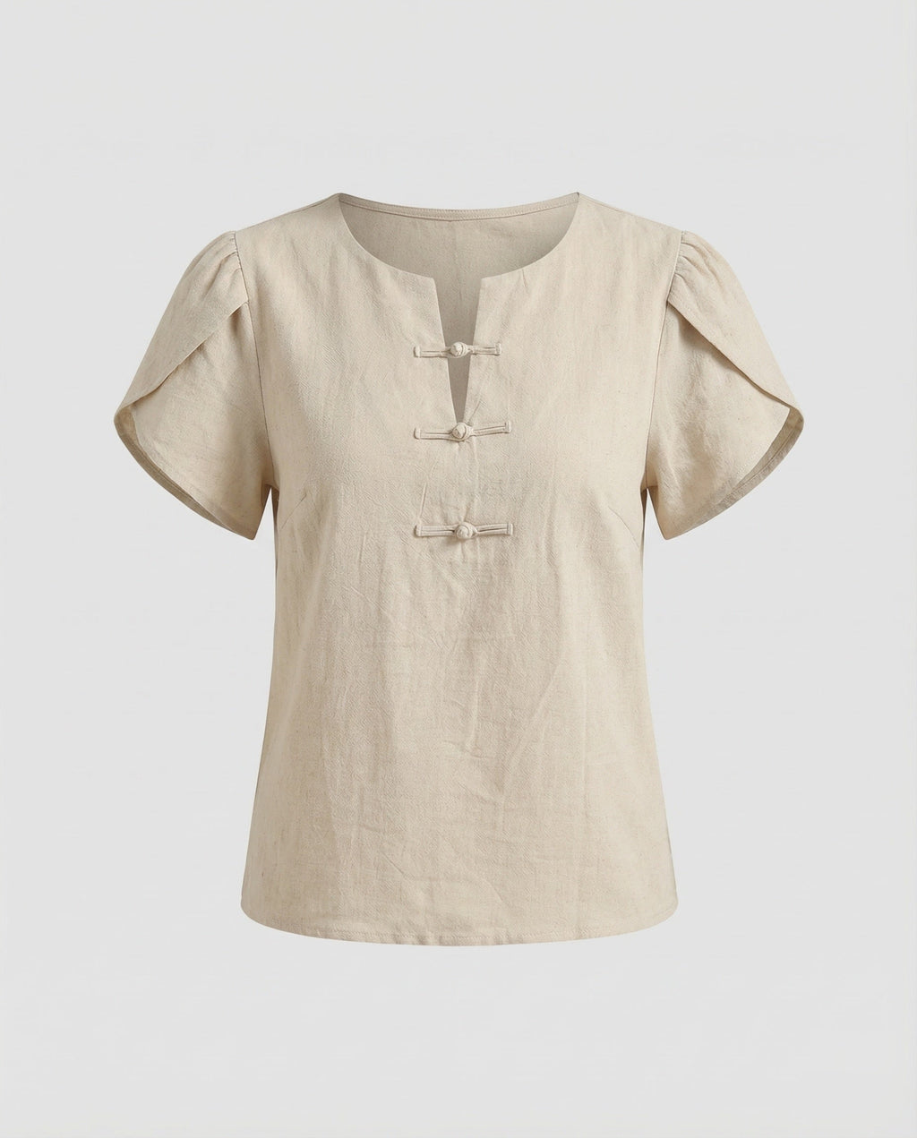 Women's Wing Sleeve Mandarin Collar Blouse Top