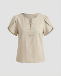 Women's Wing Sleeve Mandarin Collar Blouse Top