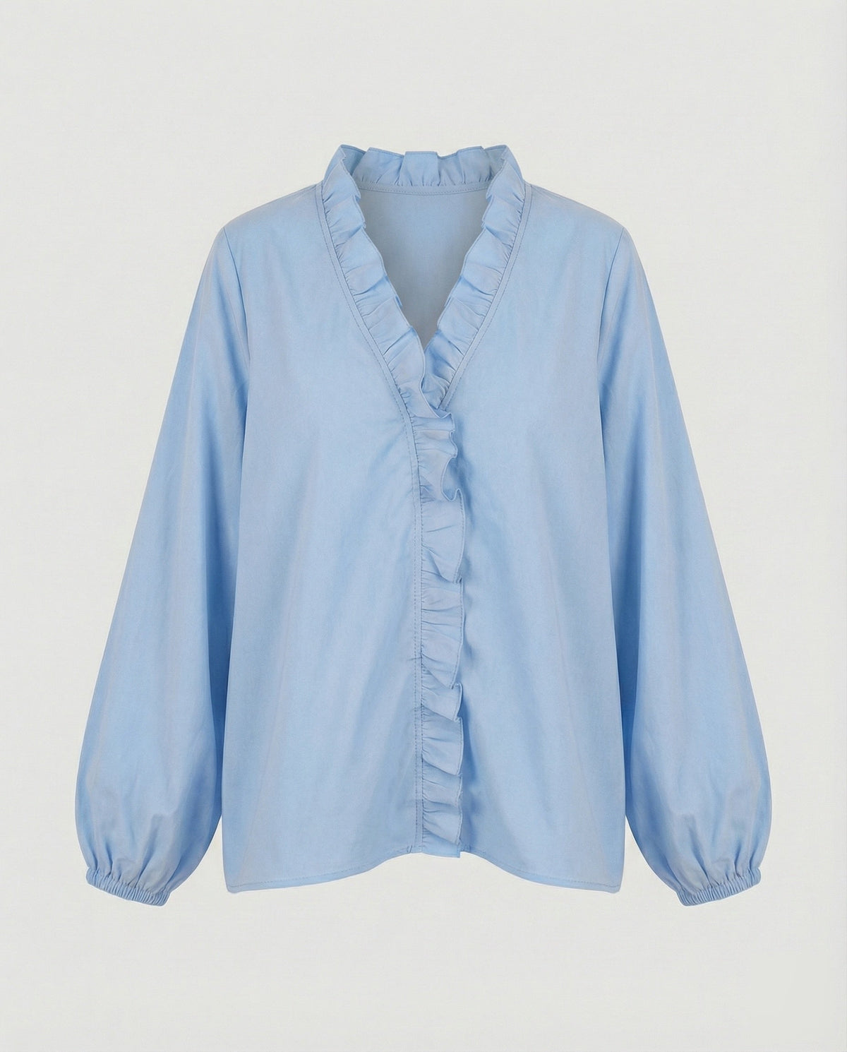 Women's Ruffle Trim Tunic Blouse Shirt