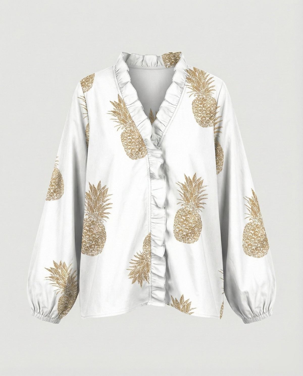 Women's Ruffle Trim Tunic Blouse Shirt