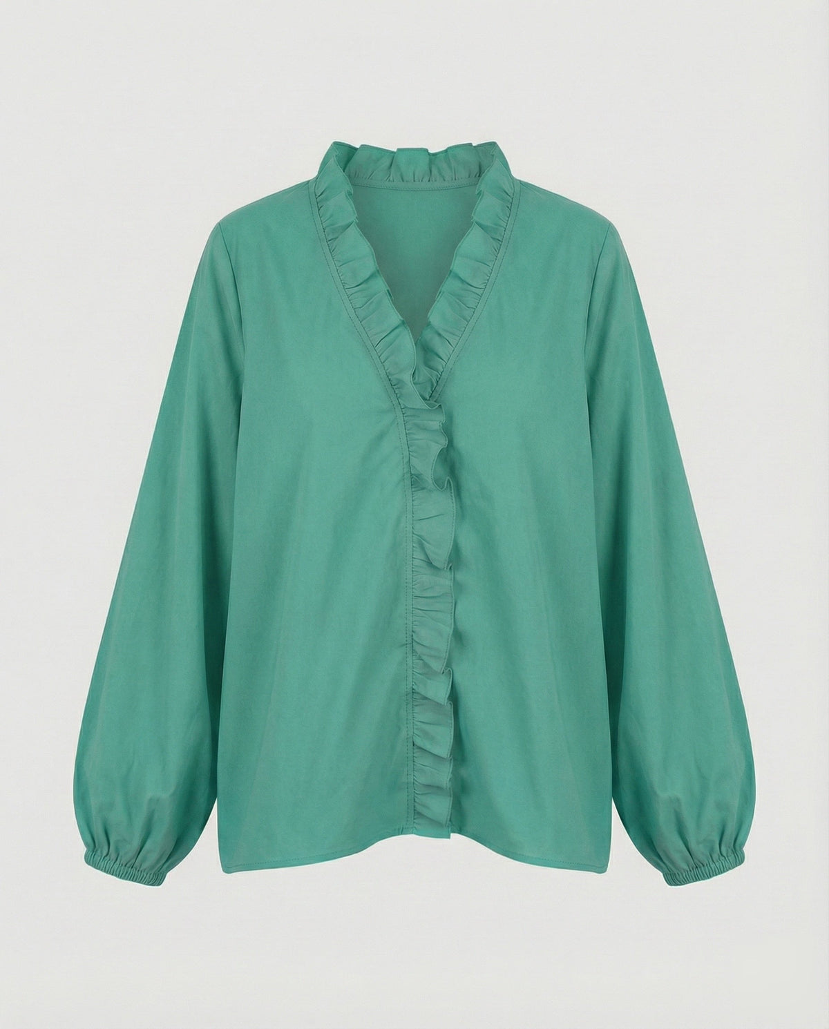 Women's Ruffle Trim Tunic Blouse Shirt