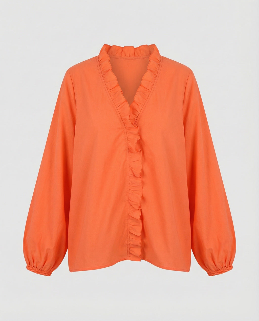 Women's Ruffle Trim Tunic Blouse Shirt