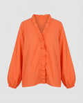 Women's Ruffle Trim Tunic Blouse Shirt