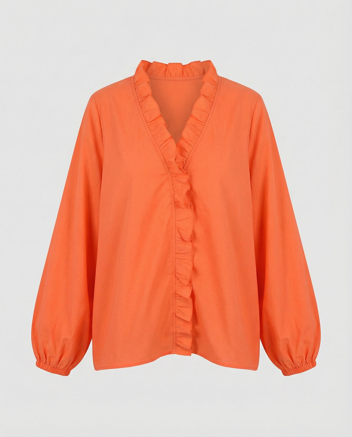 Women's Ruffle Trim Tunic Blouse Shirt