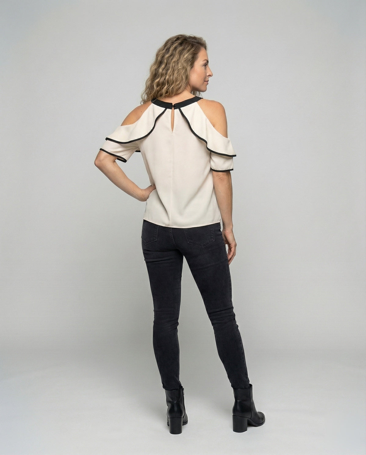 Women's Neckholder Bow Blouse Top - Back View