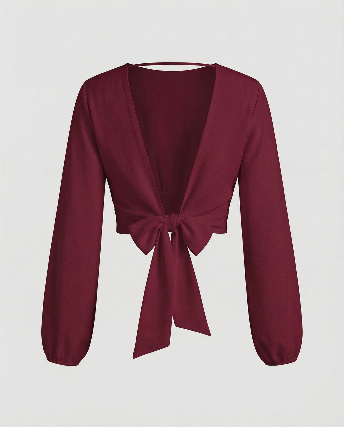 Women's Backless Balloon Sleeve Blouse Top