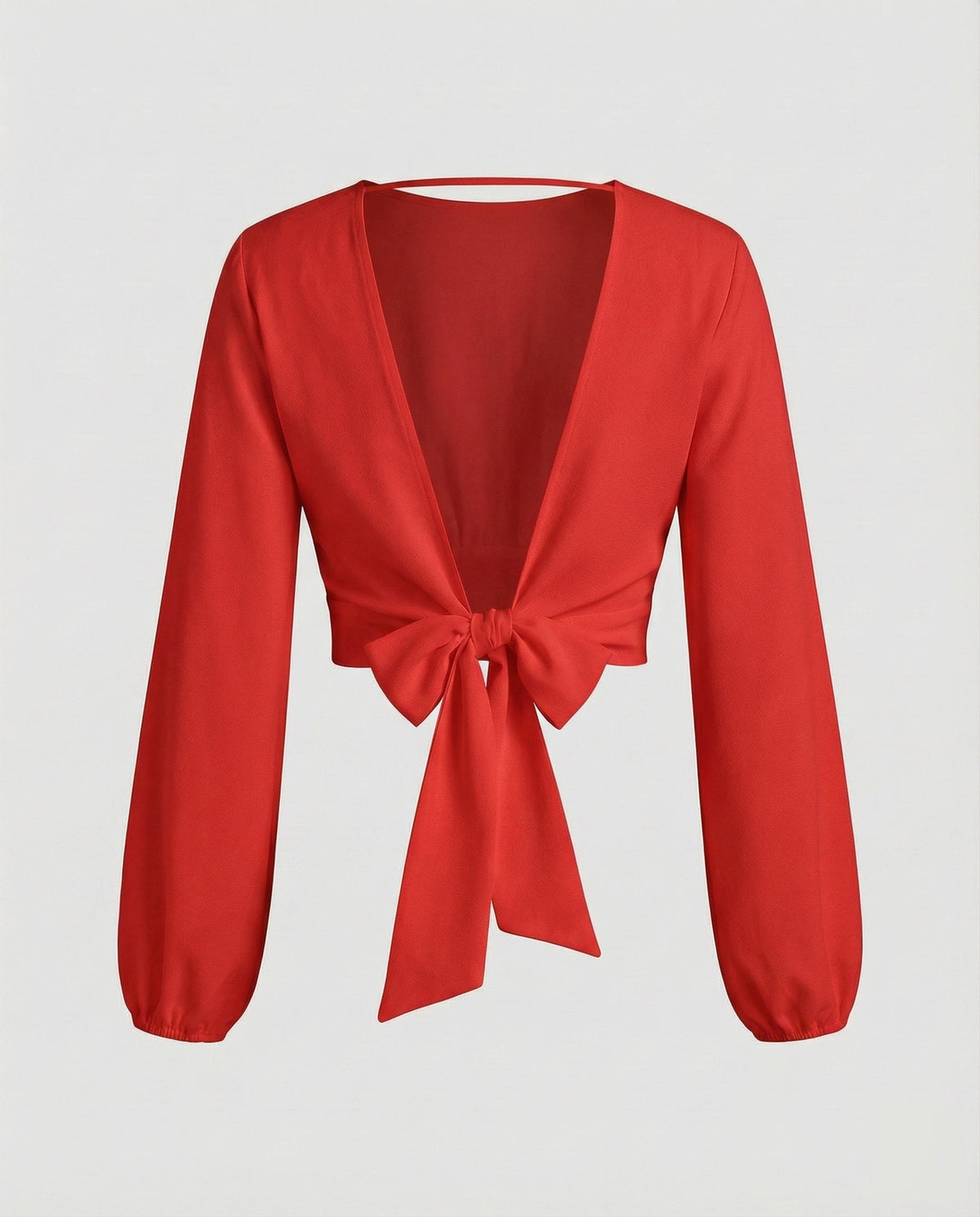 Women's Backless Balloon Sleeve Blouse Top