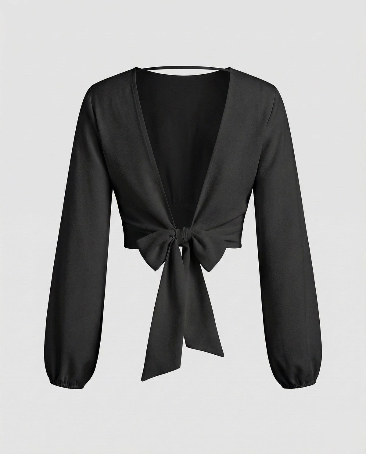 Women's Backless Balloon Sleeve Blouse Top