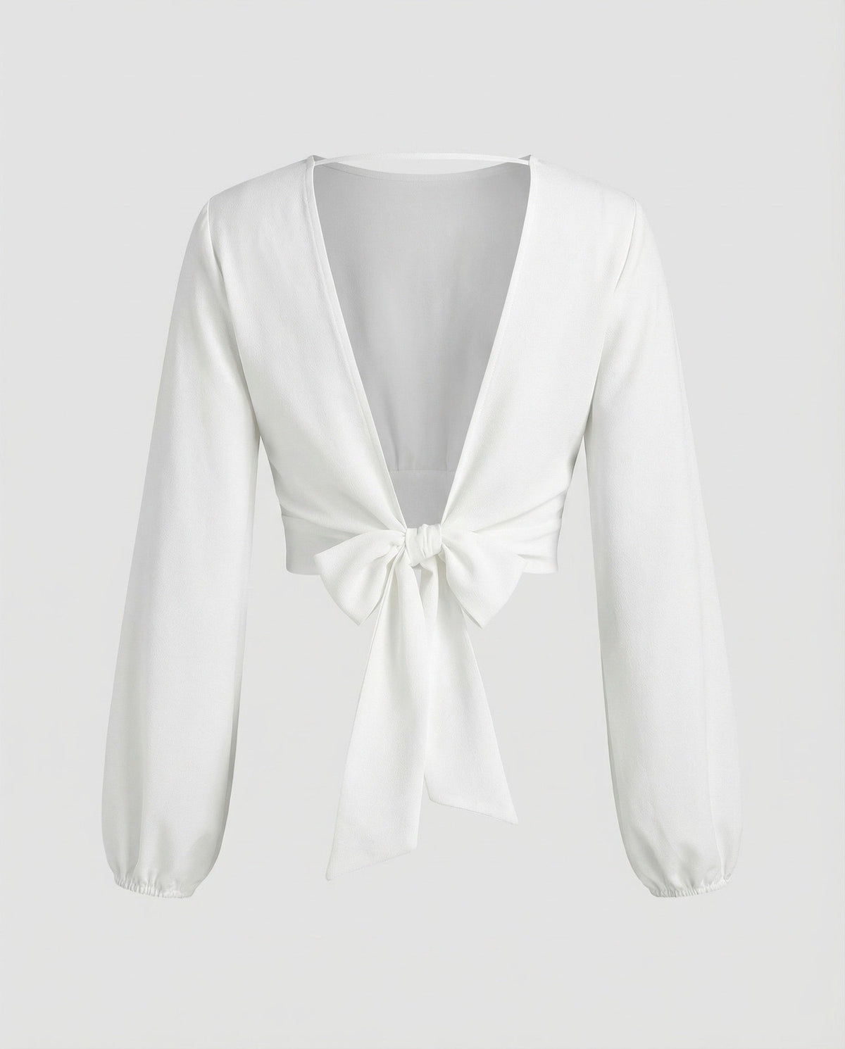 Women's Backless Balloon Sleeve Blouse Top