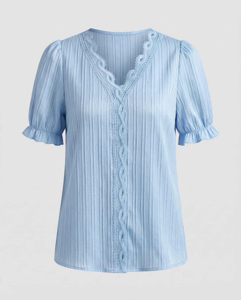 Women's Pleated Lace Blouse Top