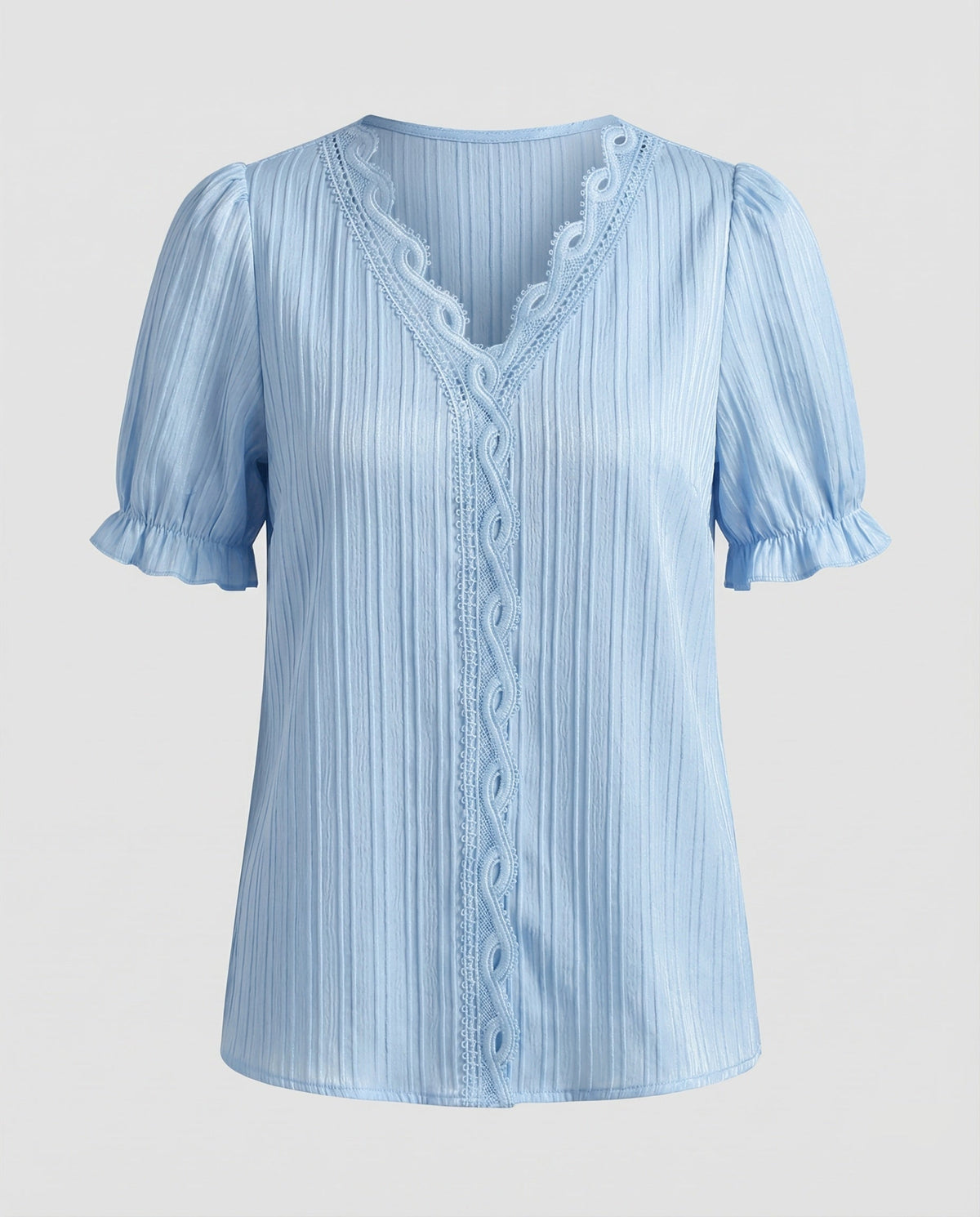Women's Pleated Lace Blouse Top