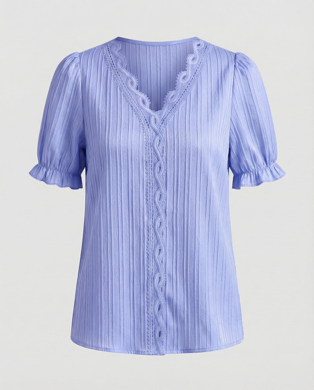 Women's Pleated Lace Blouse Top