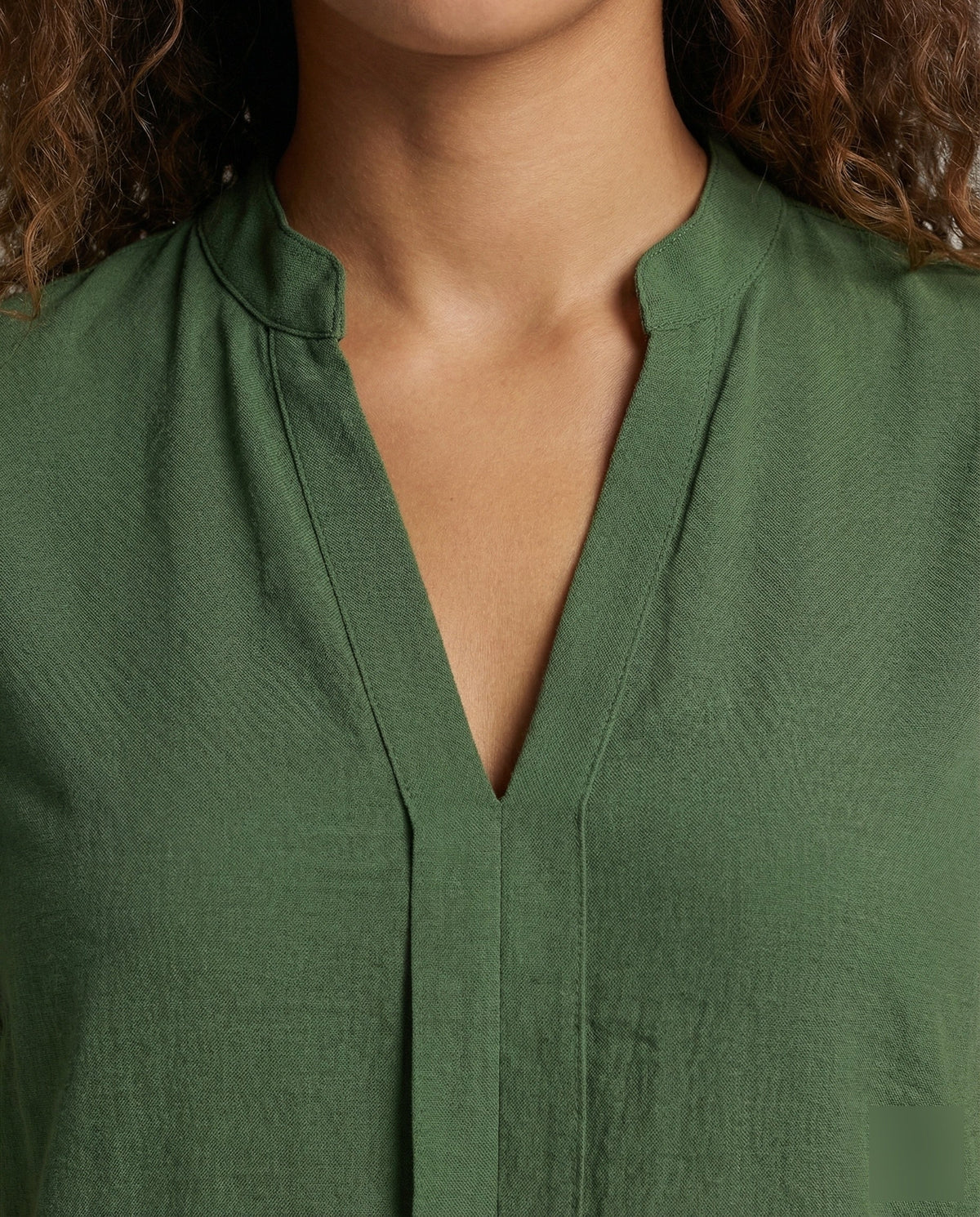 Women's Structured Ruffled Sleeve Blouse Top - Close-Up Detail