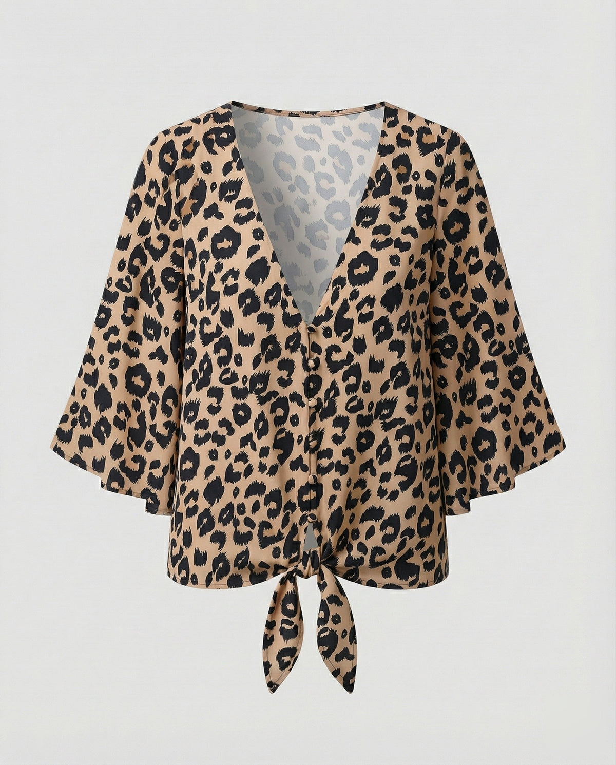 Women's Bell Sleeve Knot Blouse Top