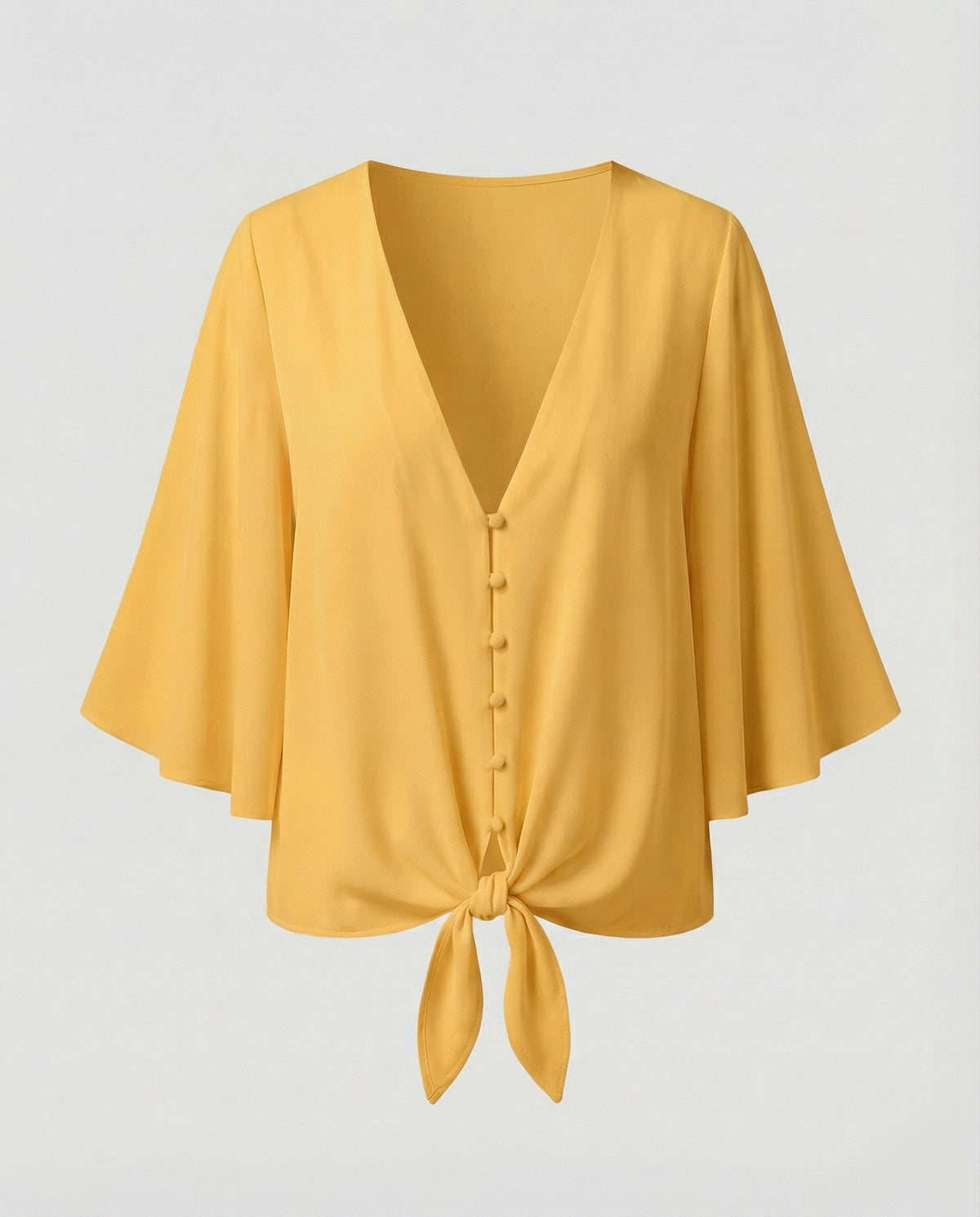Women's Bell Sleeve Knot Blouse Top